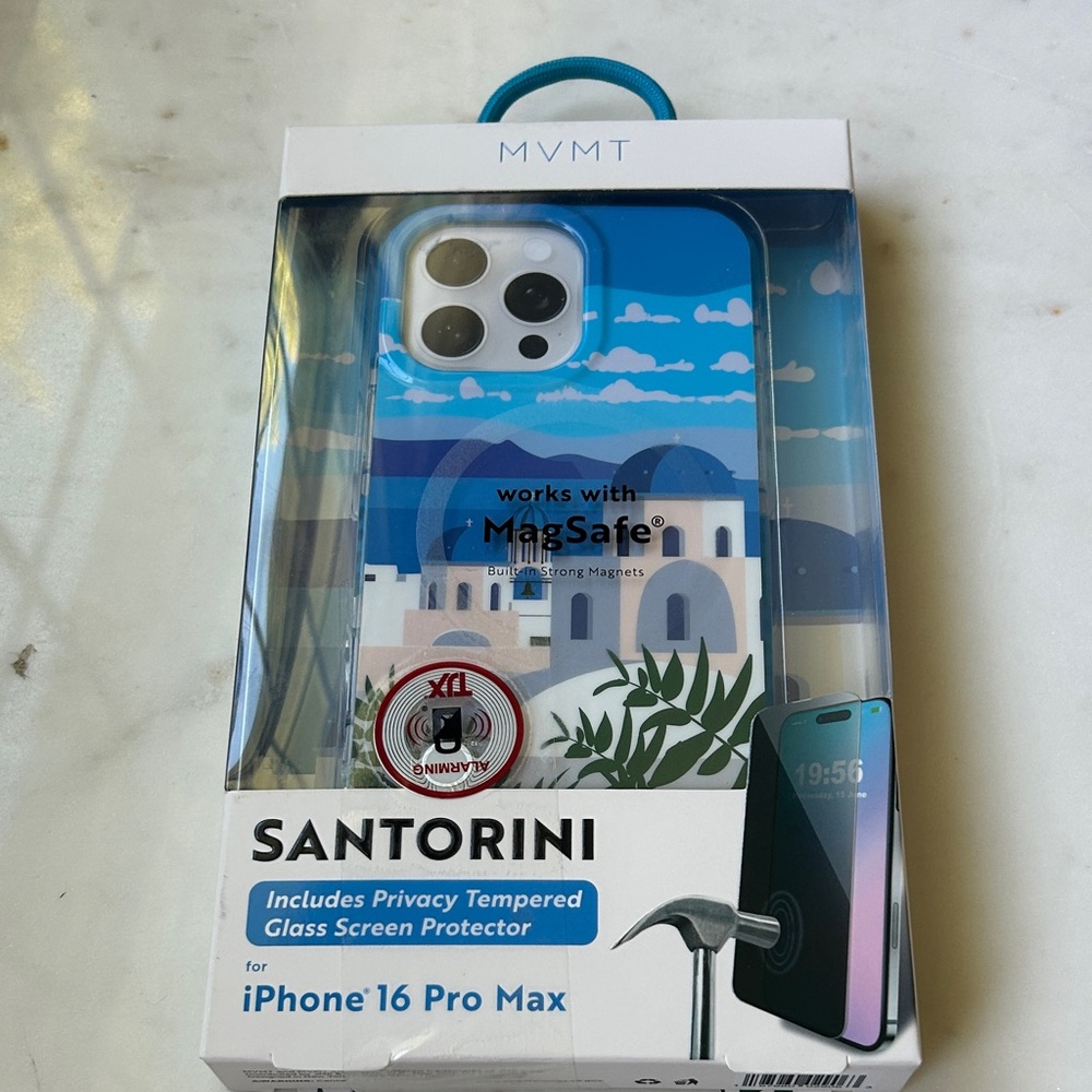 MVMT Santorini iPhone 16 Pro Max Case -‎ Sky Blue and White